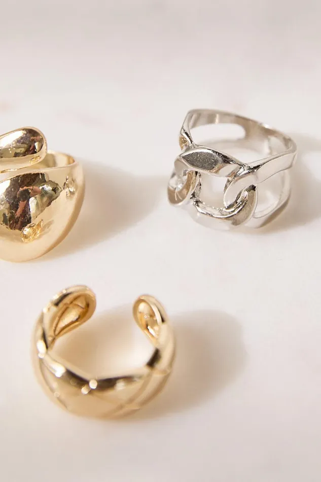 Rebecca Rings 8211 3 Pack Ring Set In GoldSilver Women Showpo Rings