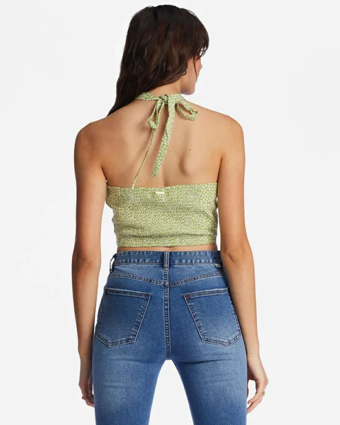 Retro Wave Crop Top Moss Meadow Women Billabong Tops
