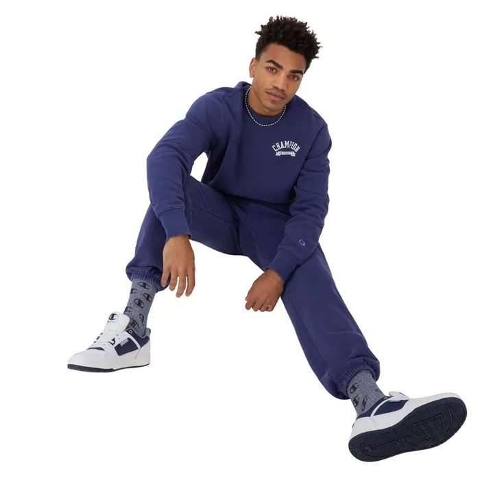 Reverse Weave Crewneck Pullover University Logo Time Capsule Athletic Navy MenWomen Champion Hoodies and Sweatshirts