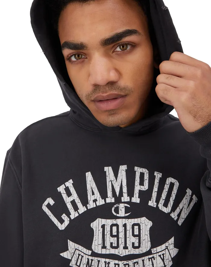 Reverse Weave Hoodie University 1919 Logo Time Capsule Black MenWomen Champion Hoodies and Sweatshirts