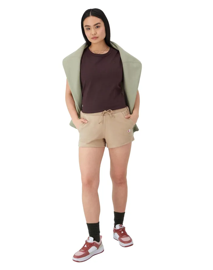 Reverse Weave Shorts C Logo 3034 Country Walnut Women Champion Shorts