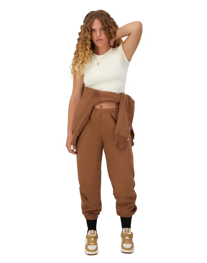 Reverse Weave Sweatpants C Logo 30034 Earthen Bronze Brown Women Champion Pants