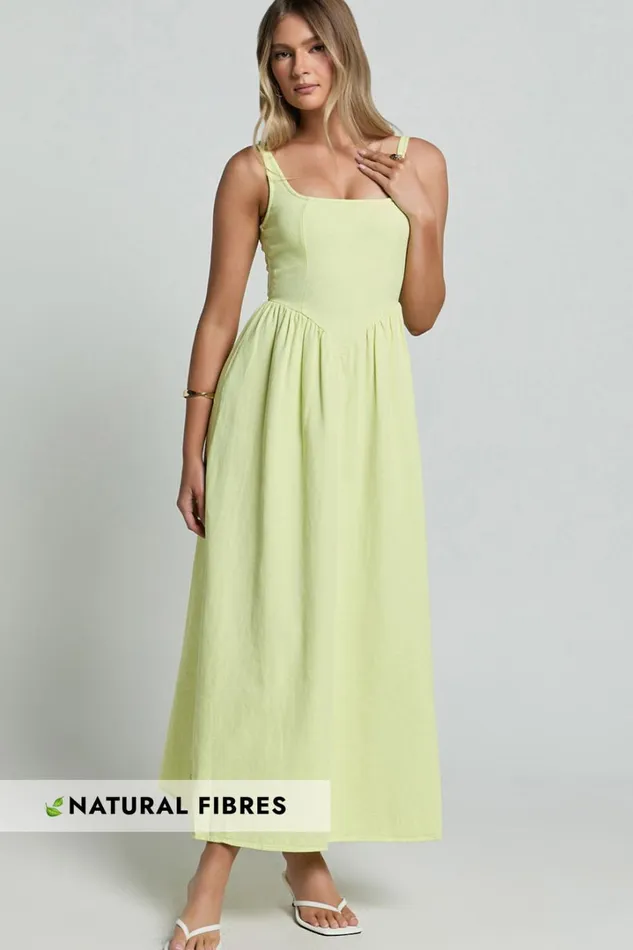Rhaziya Midi Dress 8211 Sleeveless Straight Neck Fit And Flare Dress In Citrus Women Showpo Conscious Rhaziya Midi Dress 8211 Sleeveless Straight Neck Fit And Flare Dress In Citrus Women Showpo Conscious