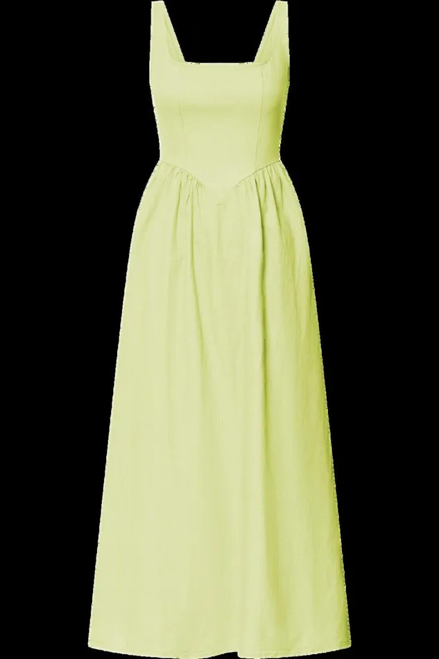 Rhaziya Midi Dress 8211 Sleeveless Straight Neck Fit And Flare Dress In Citrus Women Showpo Conscious