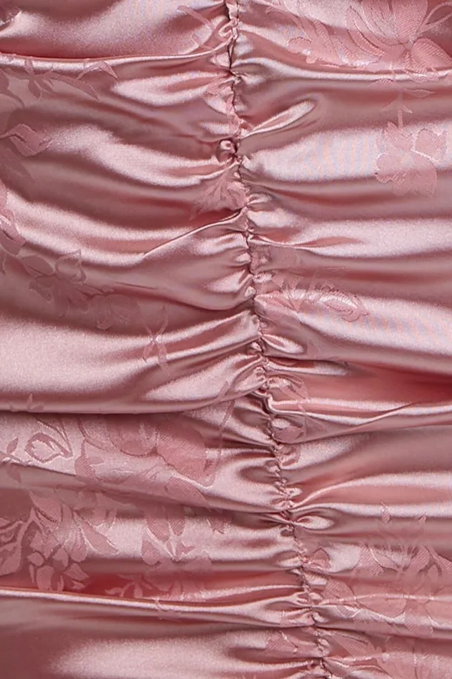Richmond Mini Dress 8211 Long Sleeve Ruched Dress In Dusty Pink Women Showpo Dresses