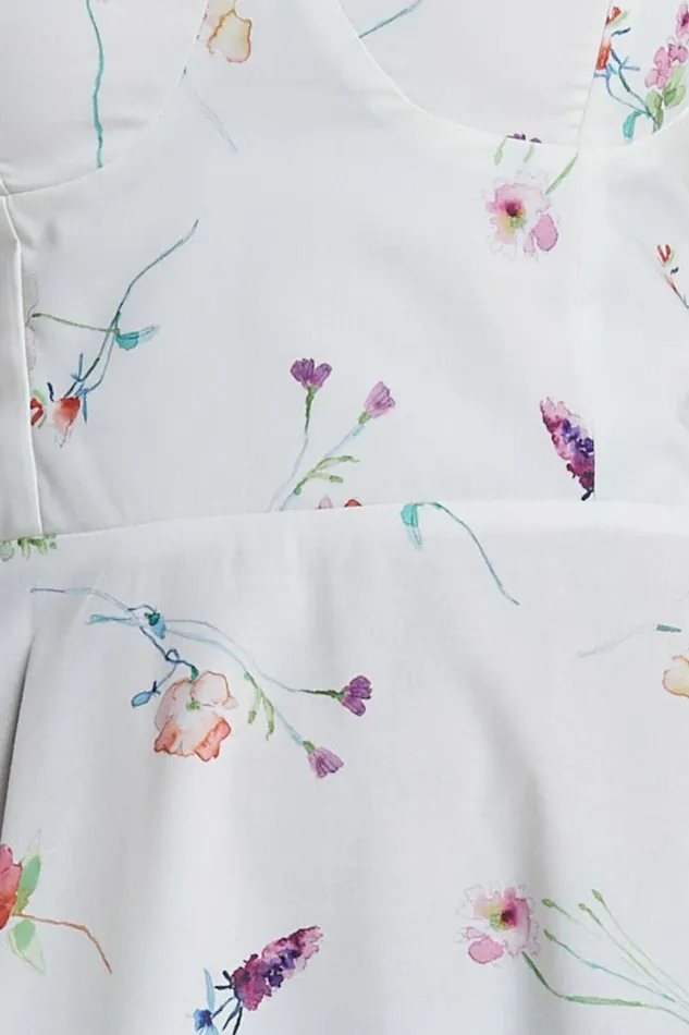 Robertson Midi Dress 8211 Strappy Sweetheart Bustier Flare Dress In Painterly Wild Flower Women Showpo Curve Clothes
