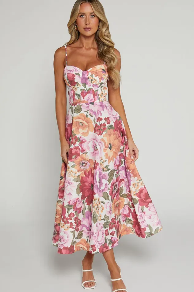Robertson Midi Dress 8211 Strappy Sweetheart Bustier Flare Dress In Spring Floral Women Showpo Curve Clothes Robertson Midi Dress 8211 Strappy Sweetheart Bustier Flare Dress In Spring Floral Women Showpo Curve Clothes