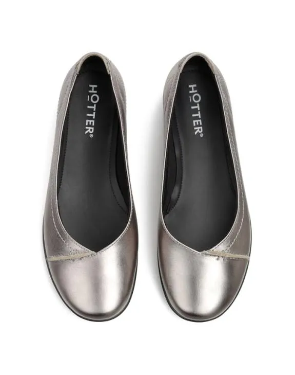Robyn II Shoes Pewter Metallic Women Hotter Ballet Pumps