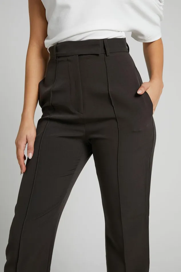 Rogers Pants 8211 High Waisted Pants In Charcoal Women Showpo Suits and Tailoring