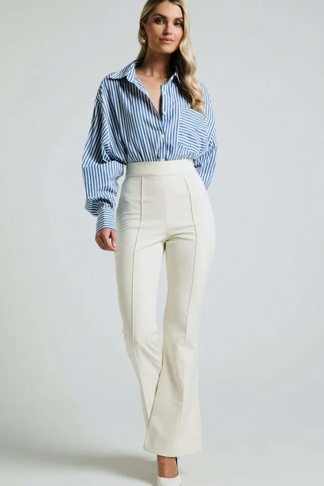Roschel Pants 8211 High Waisted Flared Pants In Cream Women Showpo Pants
