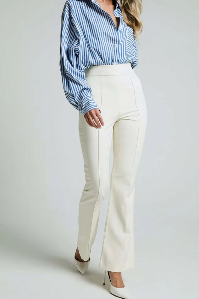 Roschel Pants 8211 High Waisted Flared Pants In Cream Women Showpo Pants