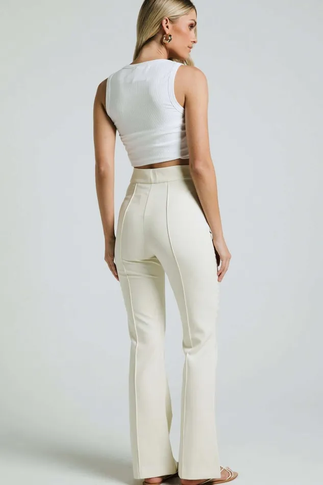 Roschel Pants 8211 High Waisted Flared Pants In Cream Women Showpo Pants