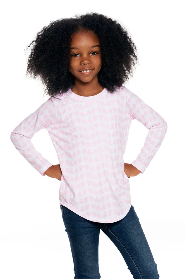 rPET Vintage Jersey Bow Shoulder Long Sleeve Shirttail Tee Girls Tops Chaser Brand rPET Vintage Jersey Bow Shoulder Long Sleeve Shirttail Tee Girls Tops Chaser Brand