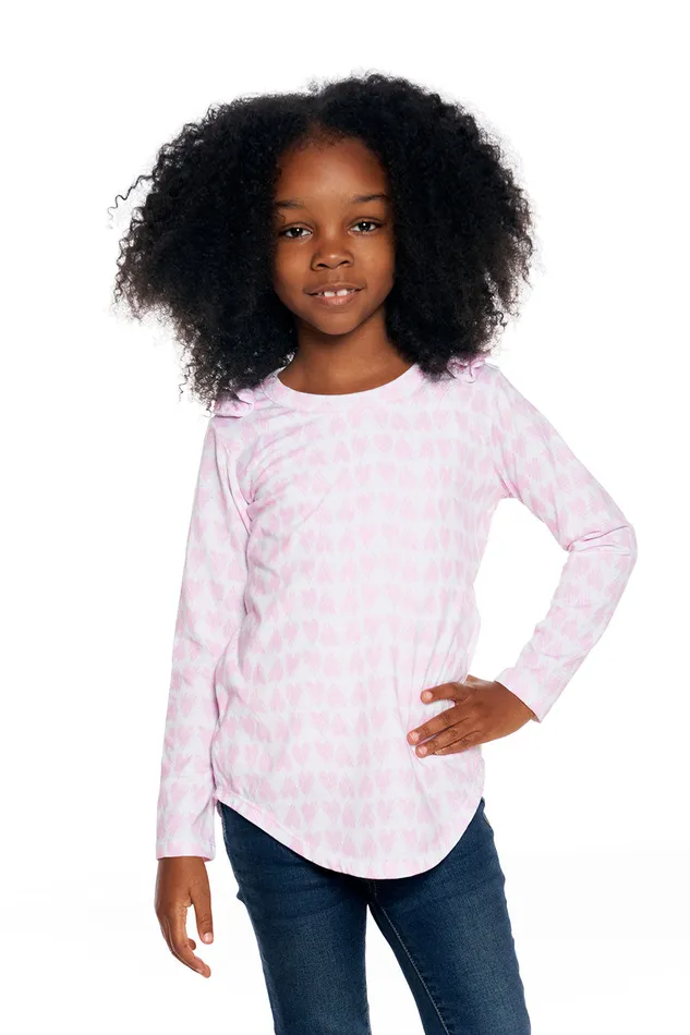 rPET Vintage Jersey Bow Shoulder Long Sleeve Shirttail Tee Girls Tops Chaser Brand rPET Vintage Jersey Bow Shoulder Long Sleeve Shirttail Tee Girls Tops Chaser Brand