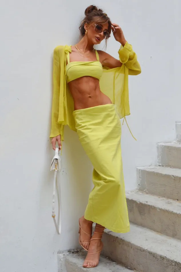 Runaway The Label Crops Kenzy Top Lime 8211 Women Runaway The Label Crops Kenzy Top Lime 8211 Women
