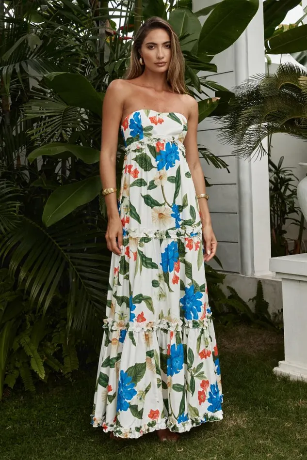 Runaway The Label Maxi Dresses DARIA MAXI DRESS White Floral 8211 Women