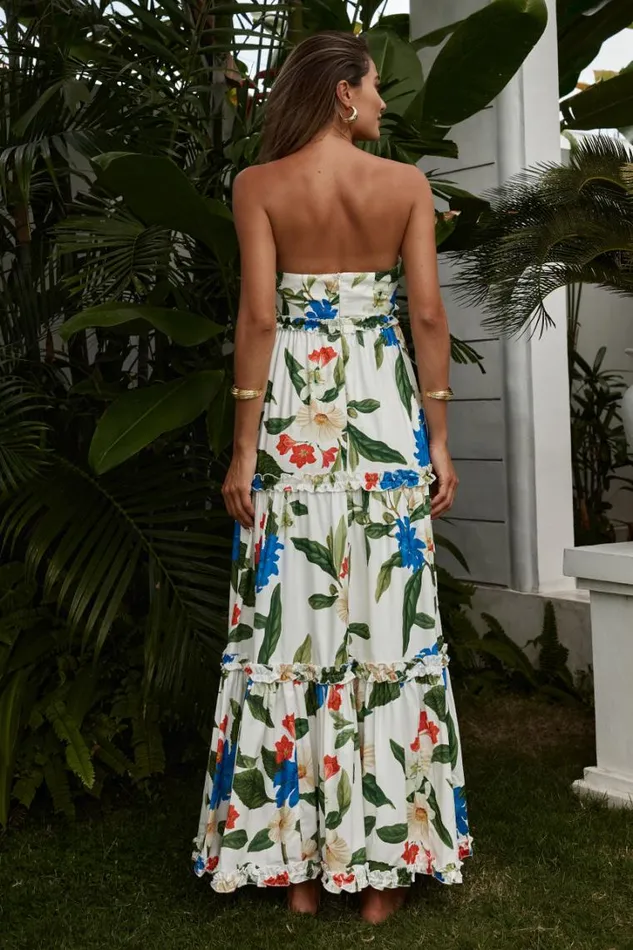 Runaway The Label Maxi Dresses DARIA MAXI DRESS White Floral 8211 Women
