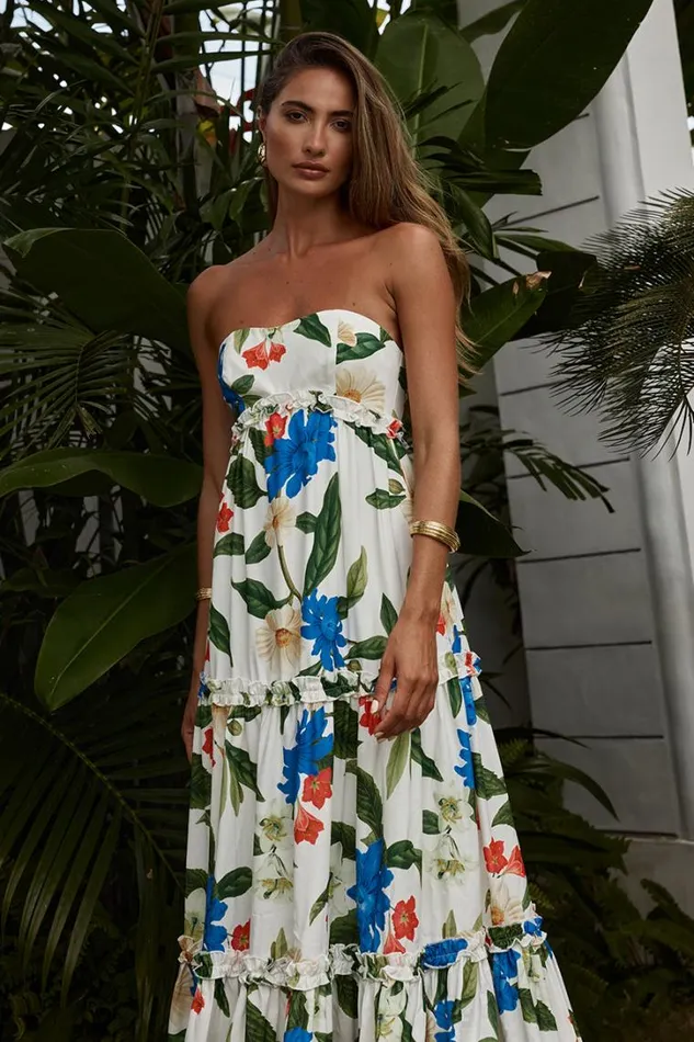 Runaway The Label Maxi Dresses DARIA MAXI DRESS White Floral 8211 Women