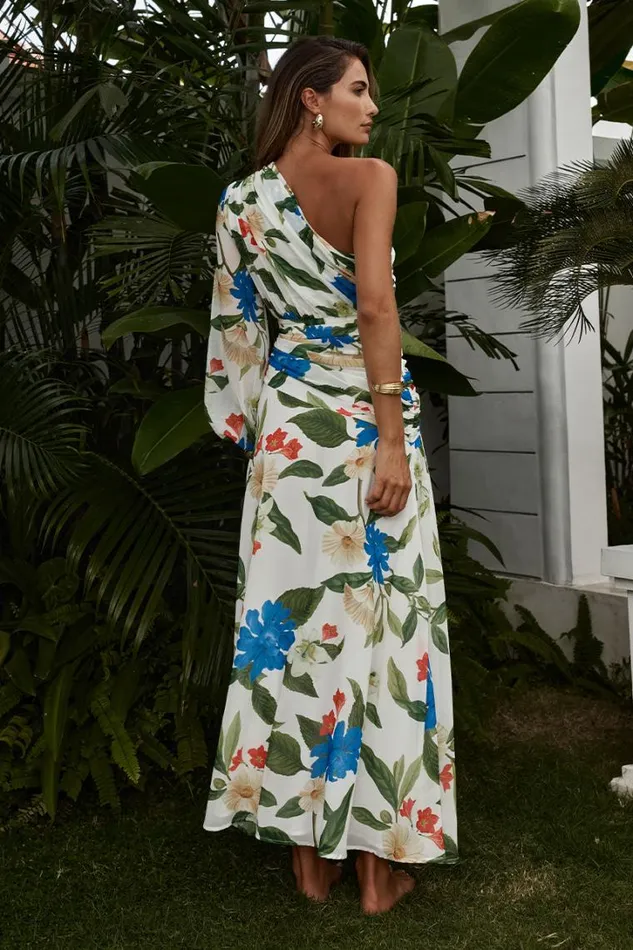 Runaway The Label Maxi Dresses FLORIA MAXI DRESS White Floral 8211 Women