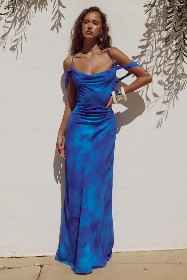 Runaway The Label Maxi Dresses LAVONI MAXI DRESS Ramona Blue 8211 Women