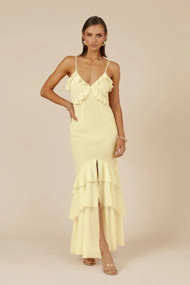 Runaway The Label Maxi Dresses NAMARI MAXI DRESS Lemon 8211 Women