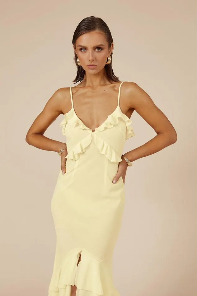 Runaway The Label Maxi Dresses NAMARI MAXI DRESS Lemon 8211 Women