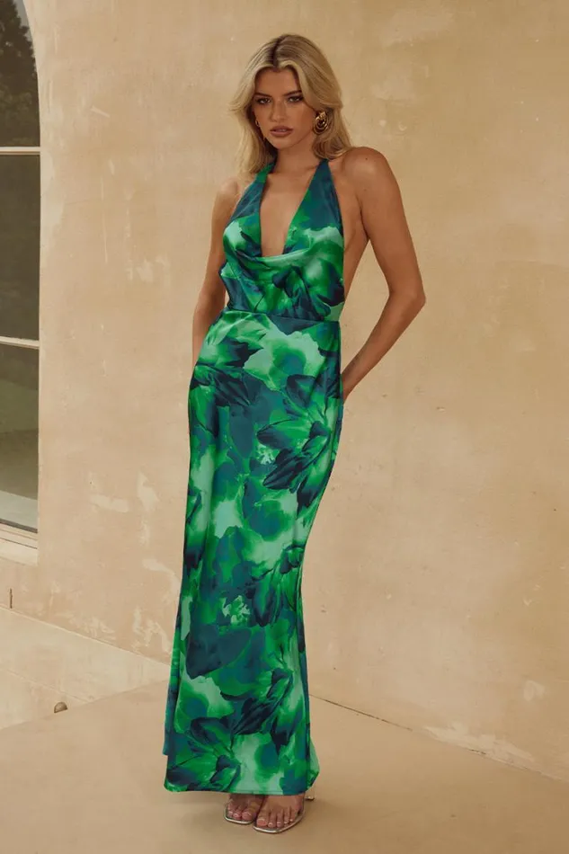 Runaway The Label Maxi Dresses POSEY MAXI DRESS Calista Green 8211 Women