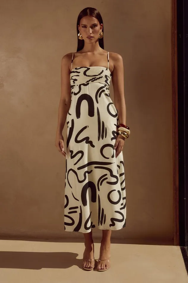 Runaway The Label Midi Dresses INEZ MIDI DRESS York Sand 8211 Women