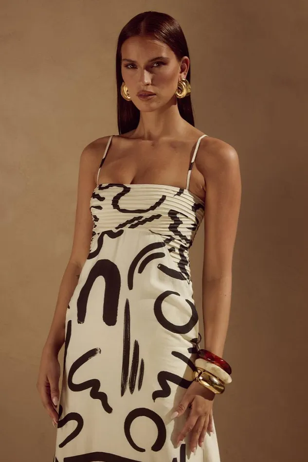 Runaway The Label Midi Dresses INEZ MIDI DRESS York Sand 8211 Women