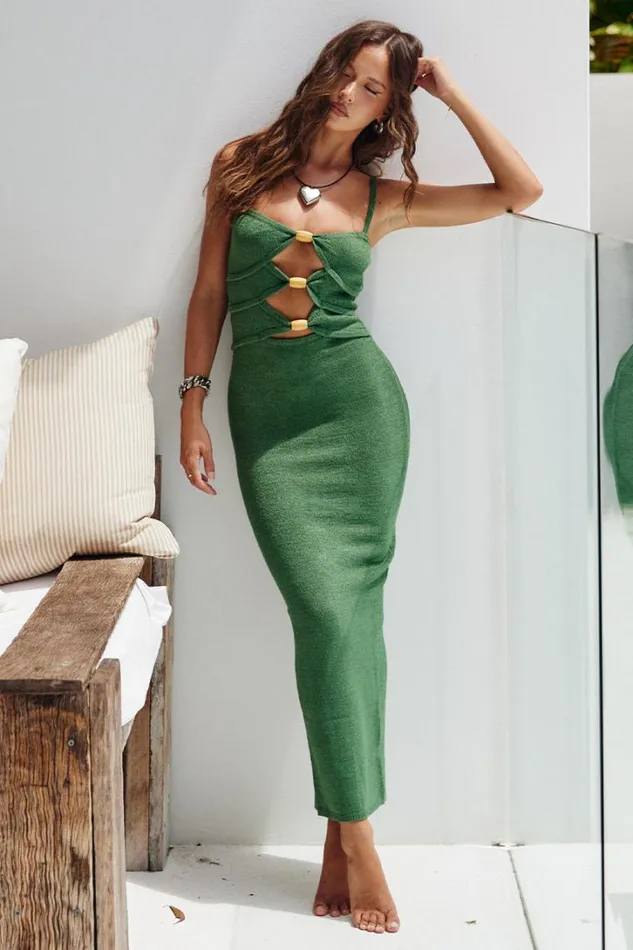Runaway The Label Midi Dresses NORMANI MIDI DRESS Olive 8211 Women