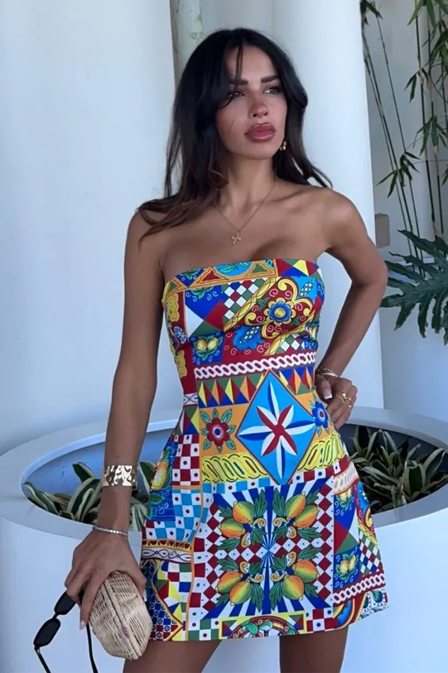Runaway The Label Mini Dresses CLEMENTINE MINI DRESS Phaedra Print 8211 Women