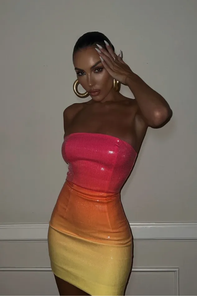 Runaway The Label Mini Dresses MALIBU STRAPLESS DRESS Sunrise 8211 Women