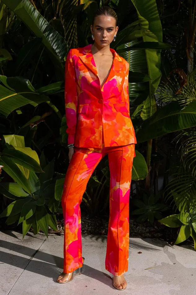 Runaway The Label Pants ORALIE PANT Orange Floral 8211 Women