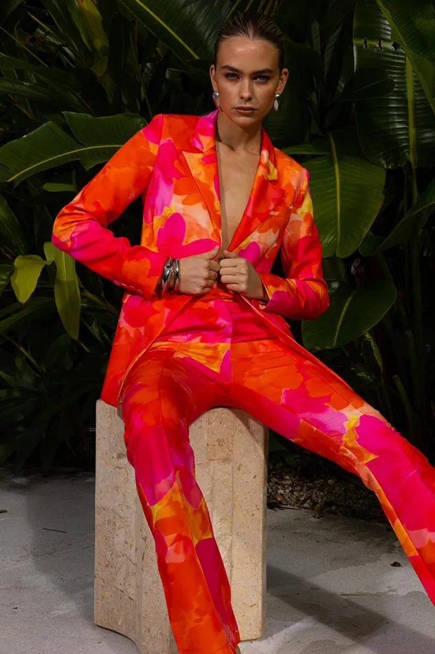 Runaway The Label Pants ORALIE PANT Orange Floral 8211 Women