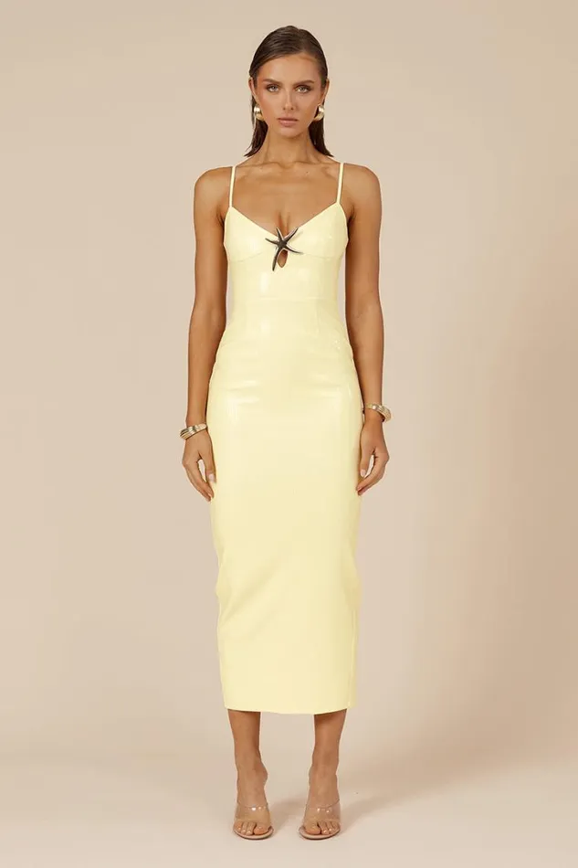 Runaway The Label Sequin Dresses BENITO MIDI DRESS Lemon 8211 Women