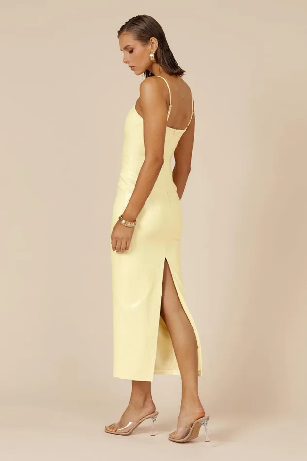Runaway The Label Sequin Dresses BENITO MIDI DRESS Lemon 8211 Women