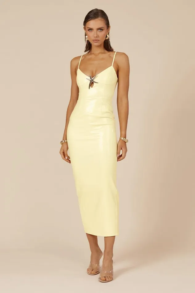 Runaway The Label Sequin Dresses BENITO MIDI DRESS Lemon 8211 Women