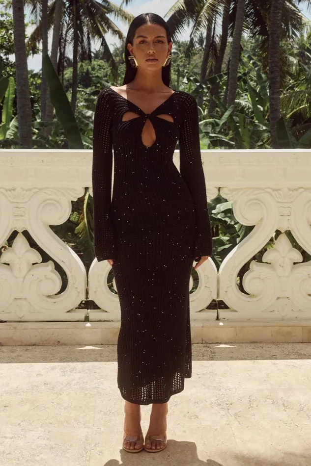 Runaway The Label Sequin Dresses IRINA MIDI DRESS Black 8211 Women