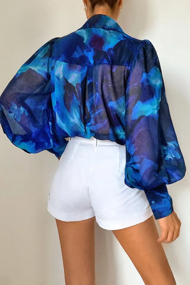 Runaway The Label Shirts and Blouses Calista Shirt Blue Floral 8211 Women