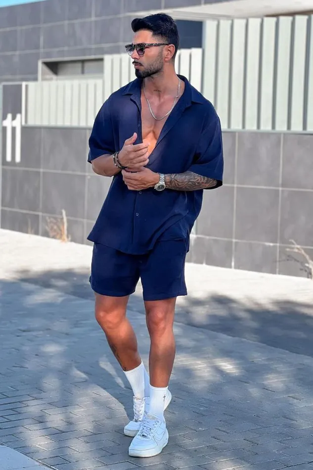 Runaway The Label Shirts JAYDEN SHIRT Navy 8211 Men
