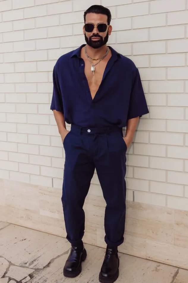 Runaway The Label Shirts JAYDEN SHIRT Navy 8211 Men