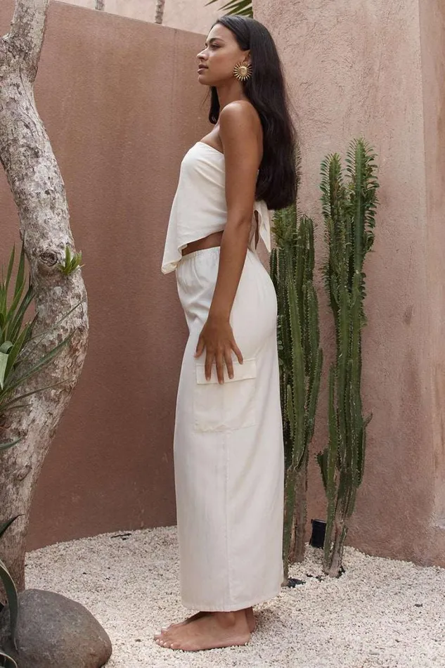 Runaway The Label Skirts PICILO LONG MIDI SKIRT Oatmeal 8211 Women