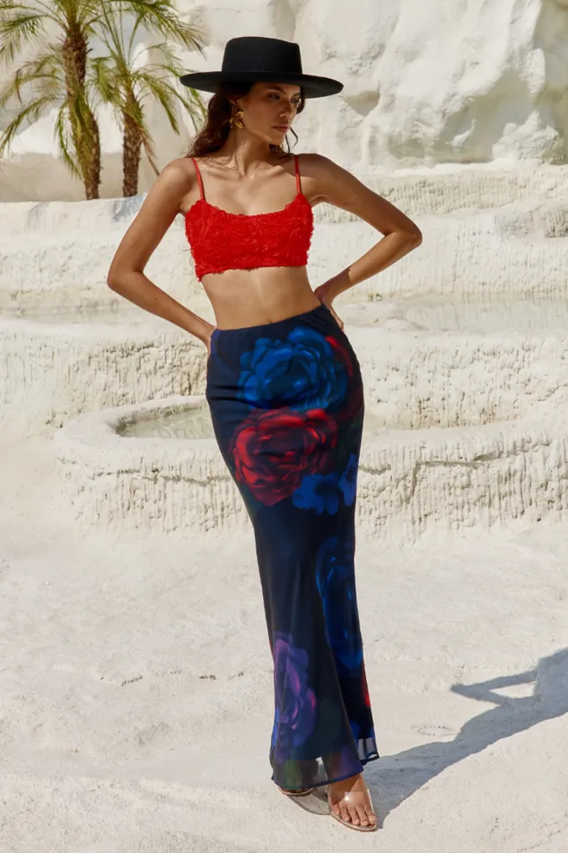 Runaway The Label Skirts VACANZA MAXI SKIRT Dark Floral 8211 Women