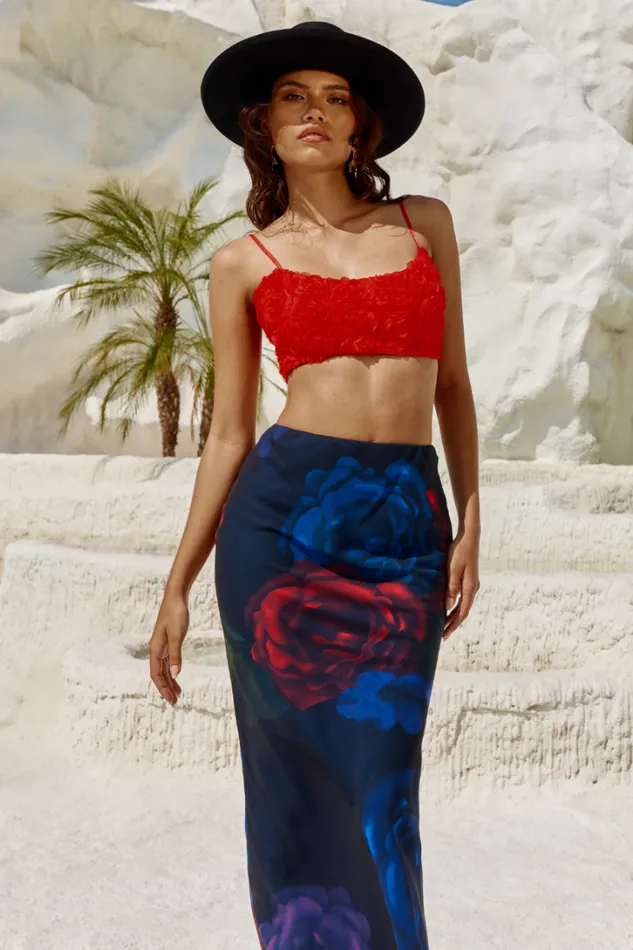 Runaway The Label Skirts VACANZA MAXI SKIRT Dark Floral 8211 Women