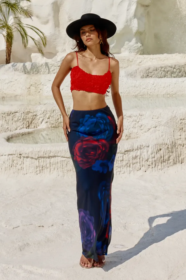 Runaway The Label Skirts VACANZA MAXI SKIRT Dark Floral 8211 Women