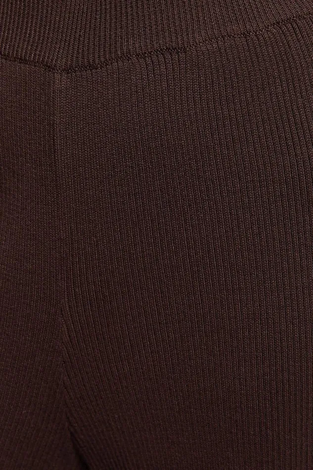 Sasha Pants 8211 Knitted High Waist Wide Leg Pants In Chocolate Women Showpo Pants