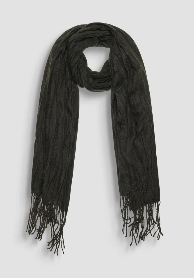 Scarves Men Antony Morato Green Scarf With Jacquard Print Dark Olive Green