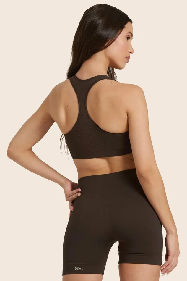 SET ACTIVE Activewear SCULPTFLEX POWER RACER BRA 8211 ESPRESSO 8211 Women