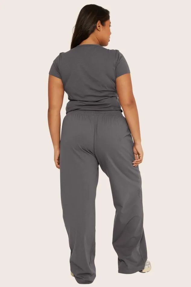 SET ACTIVE Bottoms HEAVY COTTON EASY PANTS 8211 GRAPHITE 8211 Women