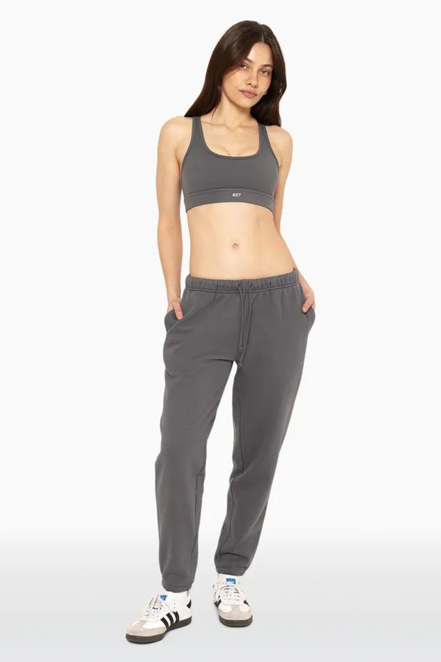 SET ACTIVE Bottoms HEAVYWEIGHT SWEATS DRAWSTRING SWEATPANTS 8211 GRAPHITE 8211 Women